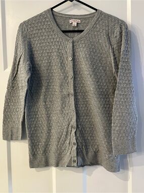 Merona Women’s 3/4 sleeve knit cardigan gray size large